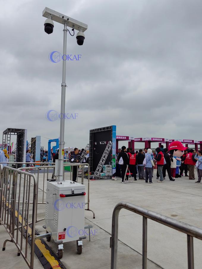 4G AI カメラ 建設現場監視用の太陽光発電のモバイルセキュリティキャビネット 2