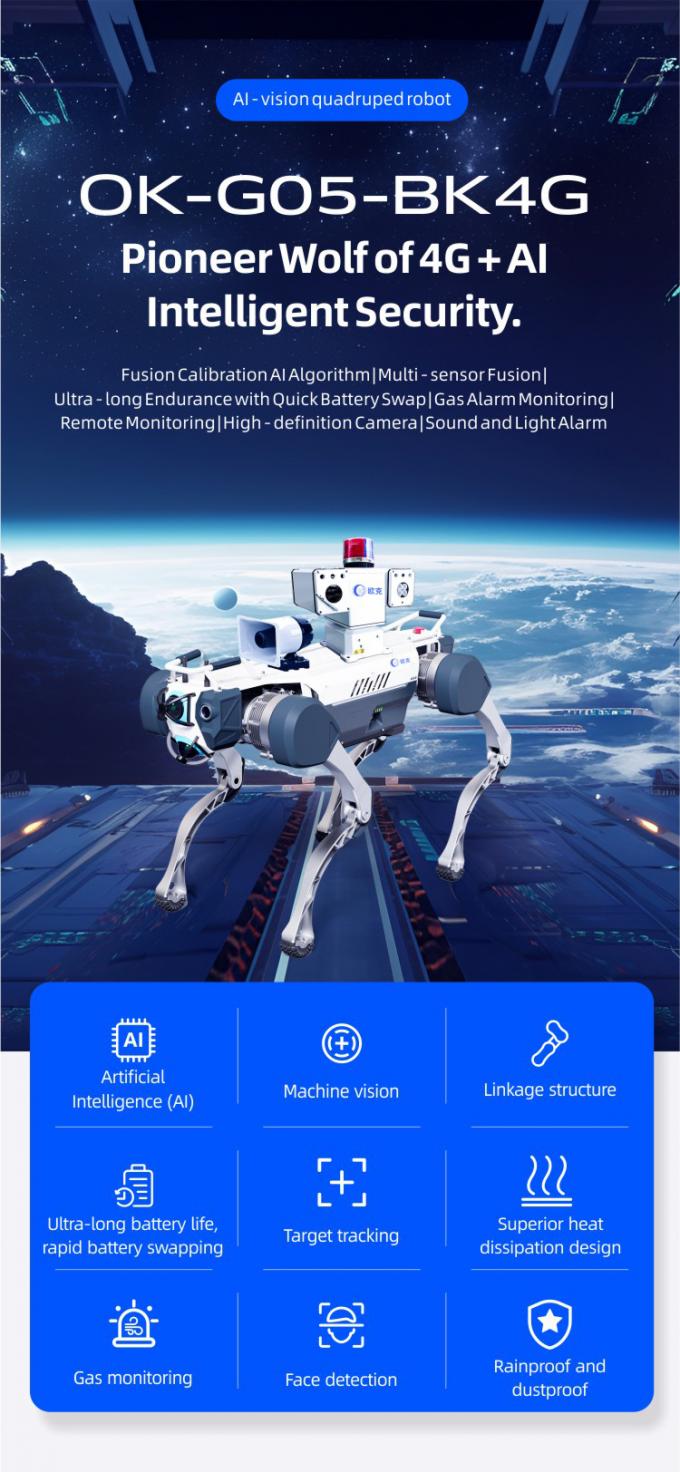 OKAF AI 監視 自律型警備パトロールロボット 産業用警備ロボット 犬 スマートセキュリティ 四重ロボット 0