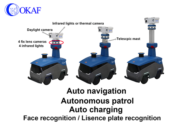 警備パトロール 自動充電 広域工場のためのインテリジェントロボット 学校ゲートガード
